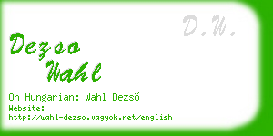 dezso wahl business card