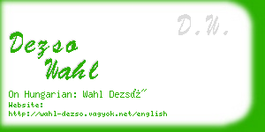 dezso wahl business card